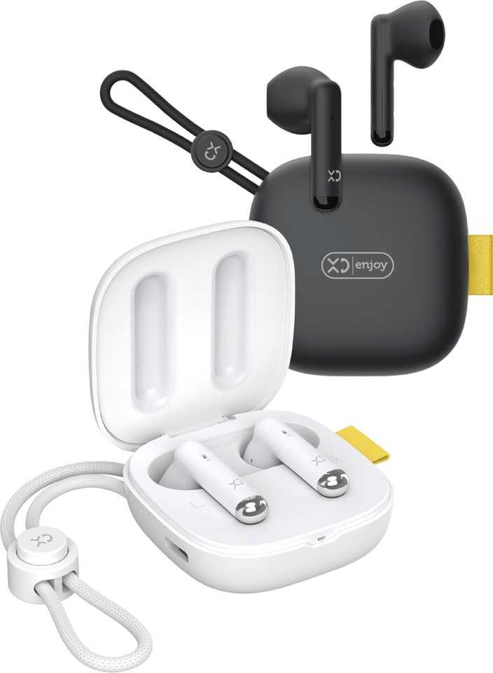 XD Enjoy Combo Dual Mini Earbuds - Kit 2 Pz Black & White