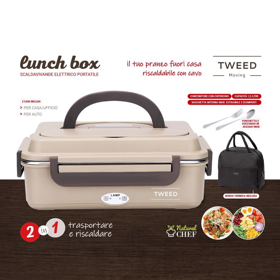 XD Enjoy LUNCH BOX scaldavivande elettrico portatile con borsa e posate