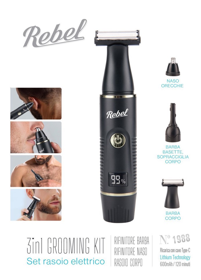 Rebel Set rasoio elettrico 3 in 1 - REBEL by XD