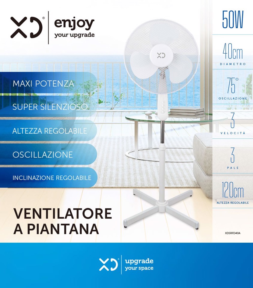 XD Enjoy Ventilatore A Piantana 40 Cm