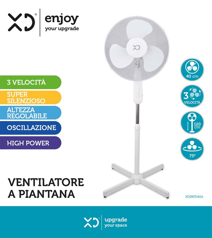 XD Enjoy Ventilatore A Piantana 40 Cm