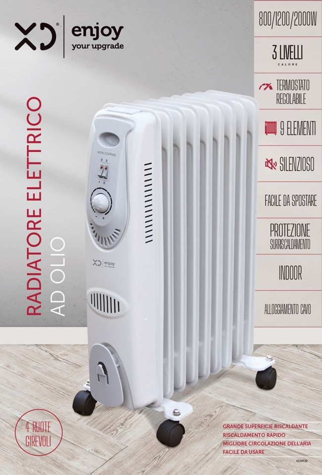 XD Enjoy XD XDNYJ9 Interno Bianco 2000 W Riscaldatore ambiente elettrico a olio