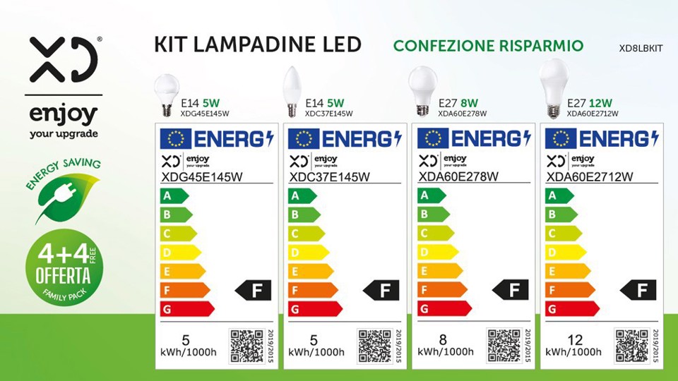 XD Enjoy XD8LBKIT lampada LED Bianco caldo 2700 K F