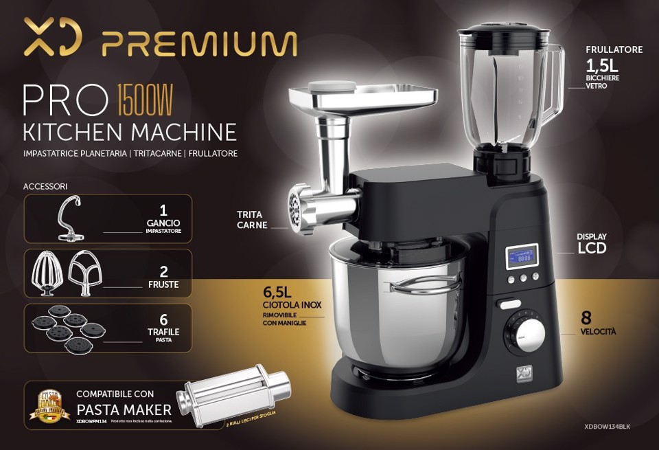 XD Enjoy XDBOW134BLK robot da cucina 1500 W 6,5 L Nero