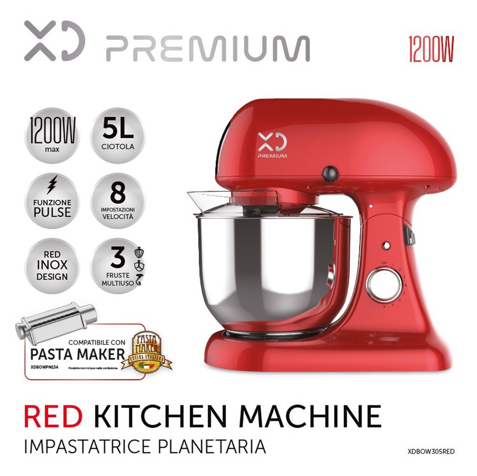 XD Premium XDBOW305RED sbattitore Frullatore da tavolo 1200 W Rosso