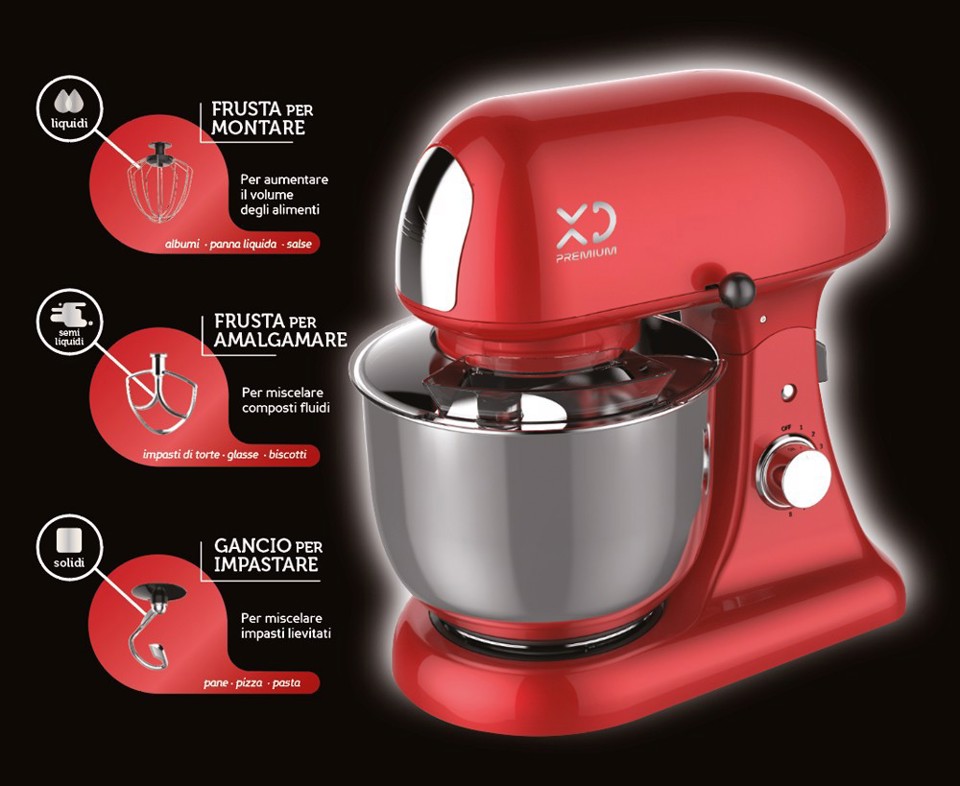 XD Premium XDBOW305RED sbattitore Frullatore da tavolo 1200 W Rosso