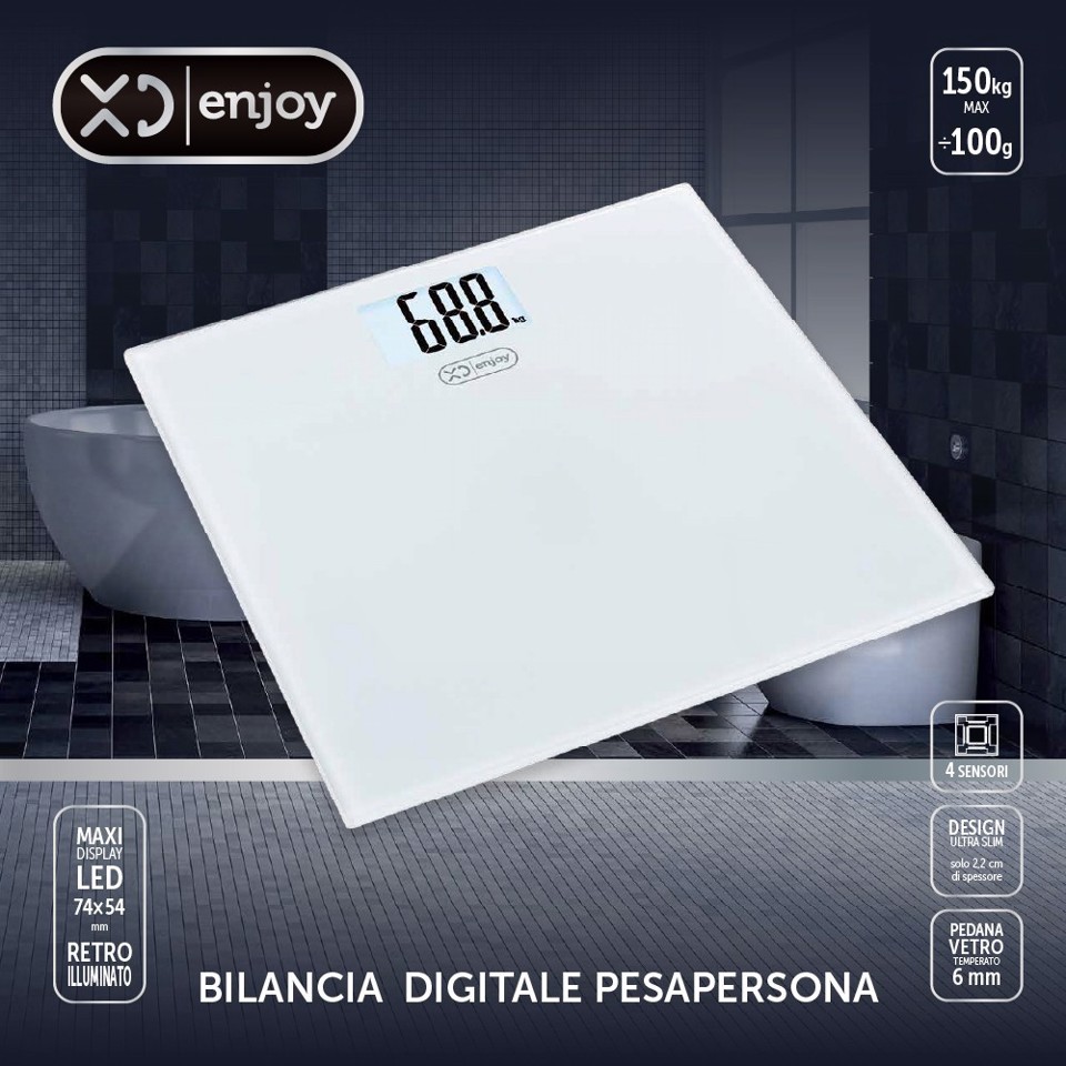 XD Enjoy XDCAM1614P bilance pesapersone Quadrato Bianco Bilancia pesapersone elettronica