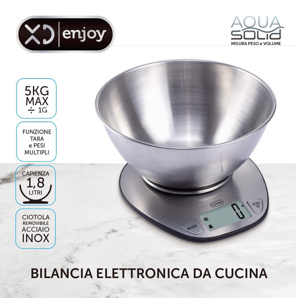 XD Enjoy XDCAM4350K bilancia da cucina Acciaio inox Quadrato Bilancia da cucina elettronica