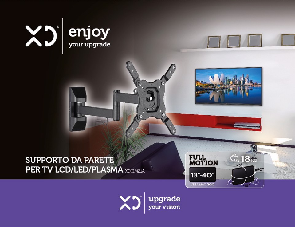 XD Enjoy XDCIM21A Supporto TV a parete 101,6 cm (40") Nero