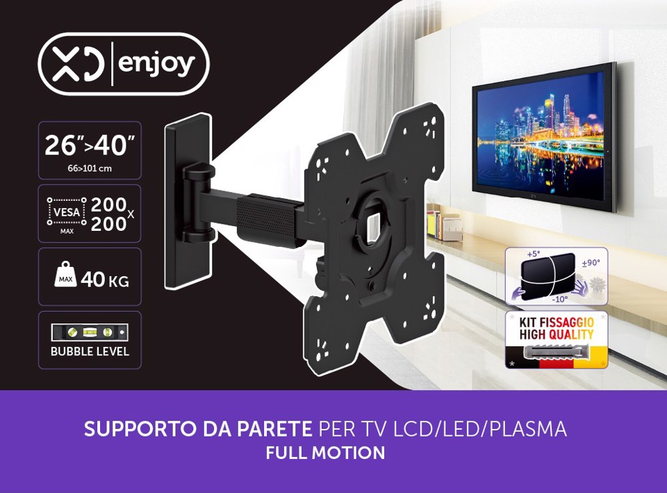 XD Enjoy XDCIM400 Supporto TV a parete 101,6 cm (40") Nero