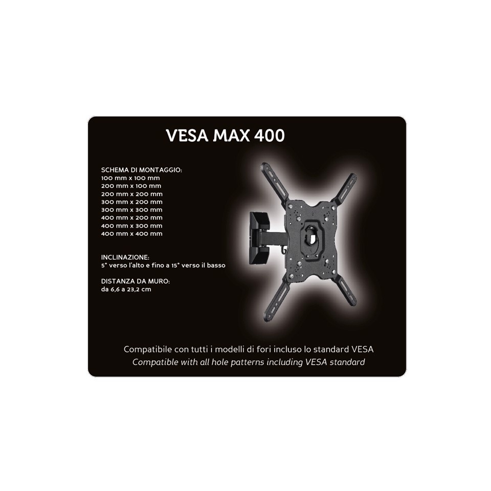 XD Enjoy XDCIM41S Supporto TV a parete 139,7 cm (55") Nero
