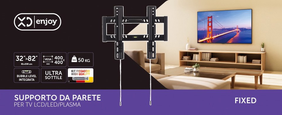 XD Enjoy XDCIM822 Supporto TV a parete 2,08 m (82") Nero