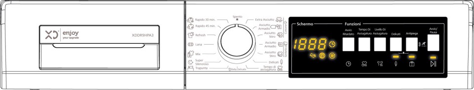 XD Enjoy XDDR9HPA3 asciugatrice Libera installazione Caricamento frontale 9 kg Bianco