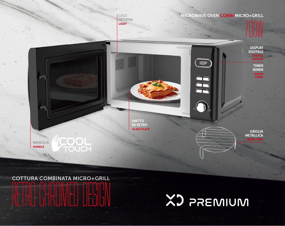 XD Enjoy XDDWUX20BK forno a microonde Nero Microonde con grill Superficie piana 20 L 700 W