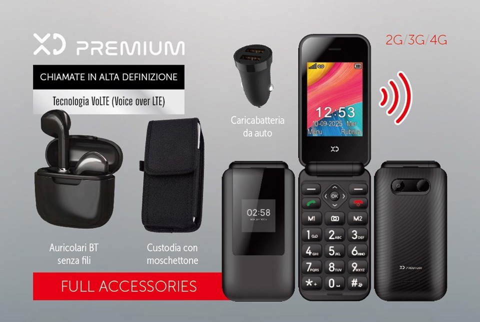 XD Enjoy XDEZF88BK cellulare 7,11 cm (2.8") Nero Telefono per anziani