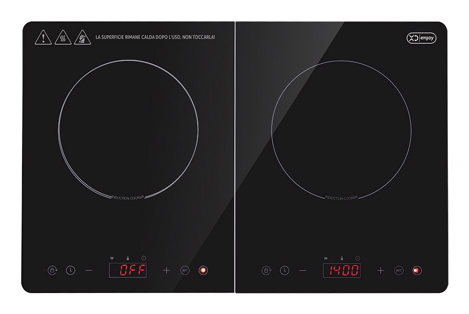 XD Enjoy XDFS150BK piano cottura Nero Superficie piana 58 cm Piano cottura a induzione 2 Fornello(i)