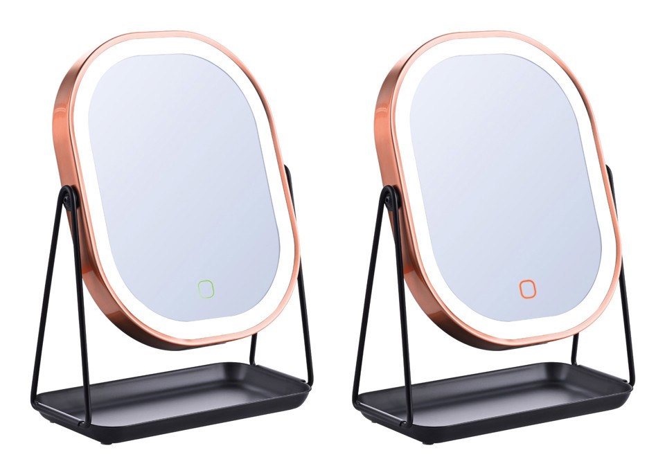 XD Enjoy XDGF1211 specchietto per trucco Libera installazione Ovale Rose Gold, Nero