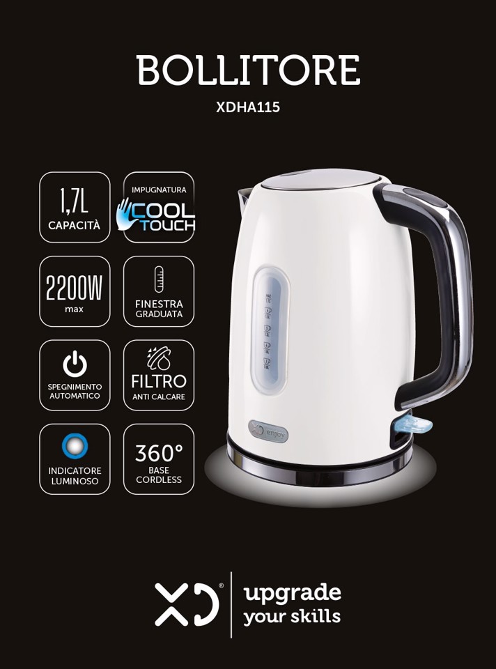 XD Enjoy XDHA115 bollitore elettrico 1,7 L 2200 W Bianco