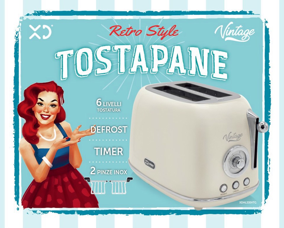 XD Vintage XDHL330VTG tostapane 6 2 fetta/e 685 W Avorio