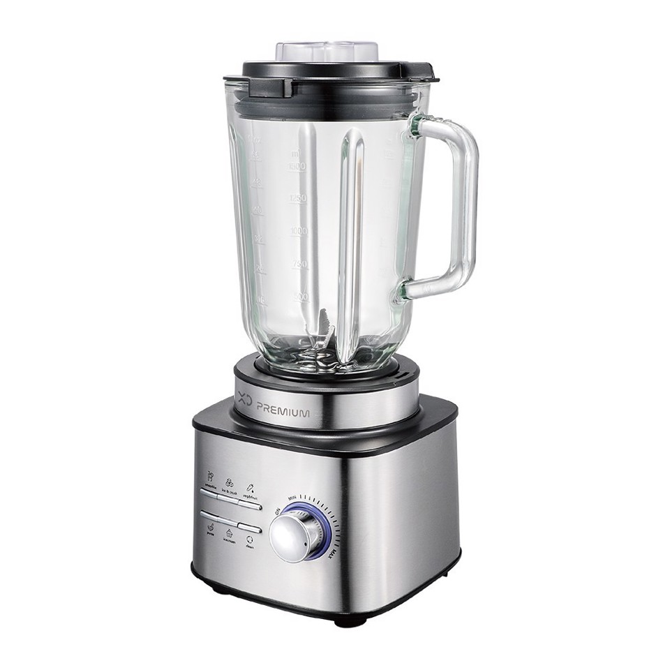 XD Premium XDLP8110 frullatore 1,5 L Frullatore da tavolo 1500 W Nero, Acciaio inox, Trasparente