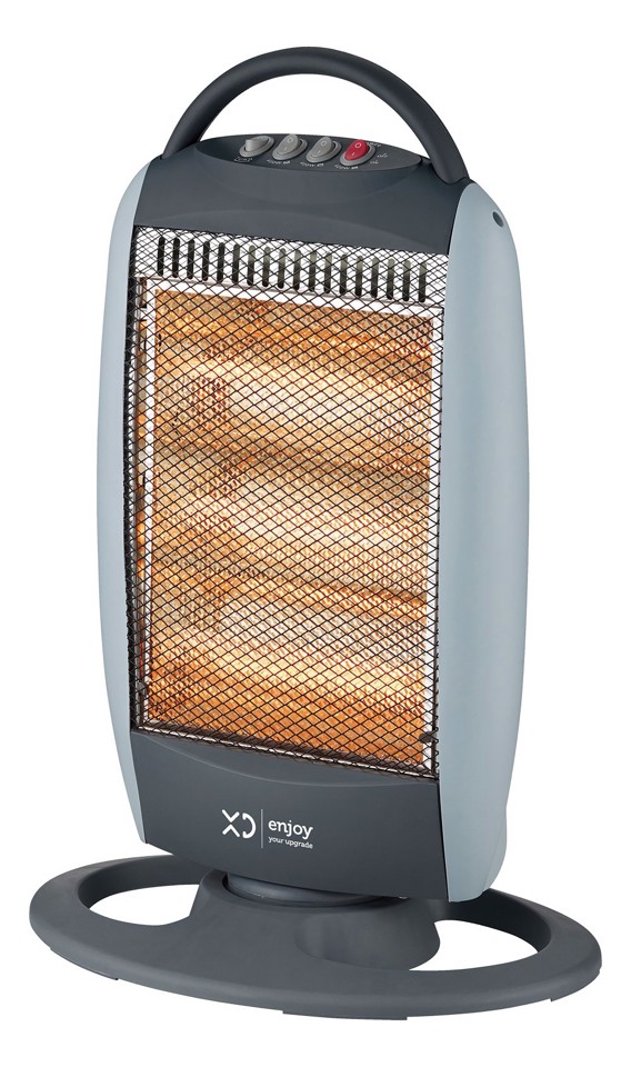 XD Enjoy XDLQ004 stufetta elettrica Interno Grigio, Grigio chiaro 1200 W Riscaldatore di ambienti elettrico alogeno