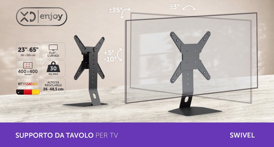 XD Enjoy XDLUM359 Supporto TV a parete 165,1 cm (65") Nero