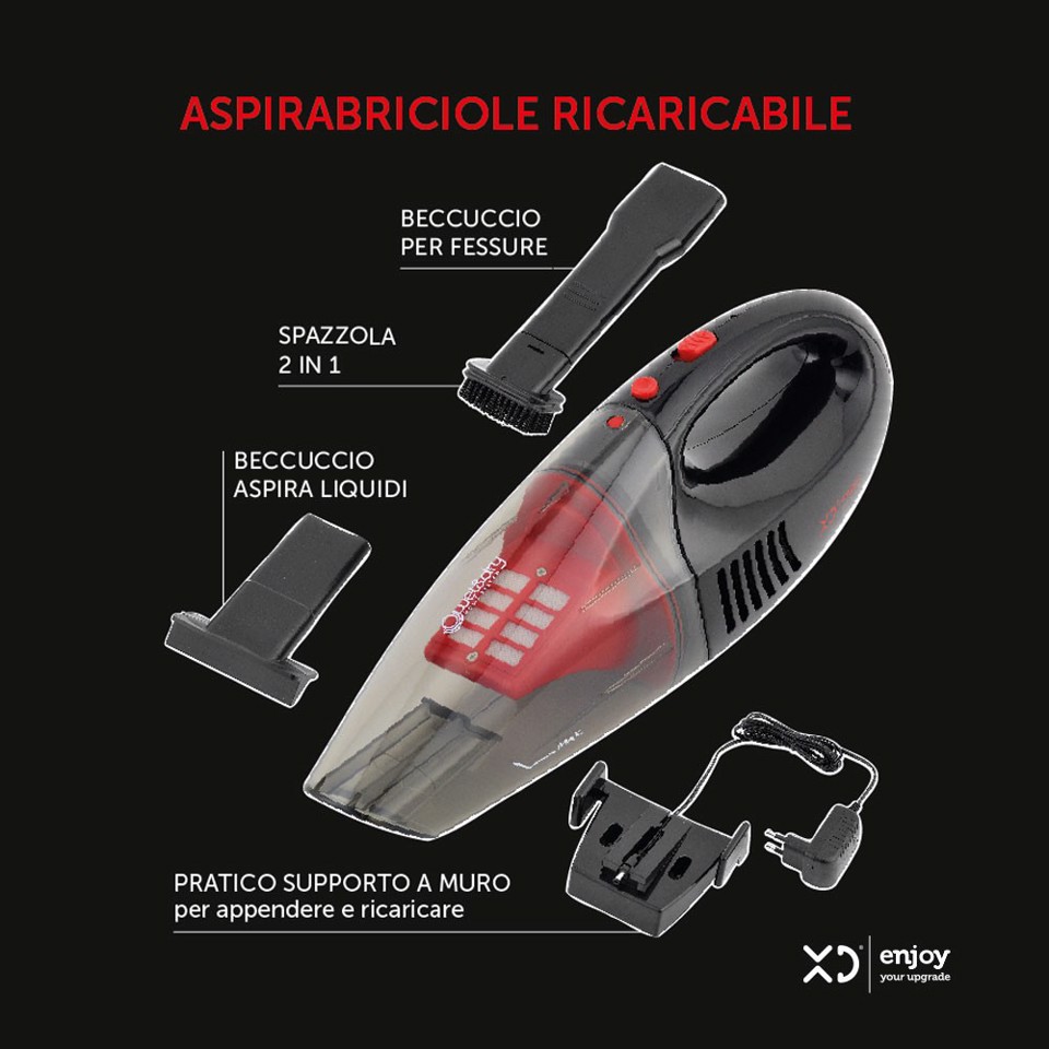 XD Enjoy XDNY048 aspirapolvere senza filo Nero Senza sacchetto