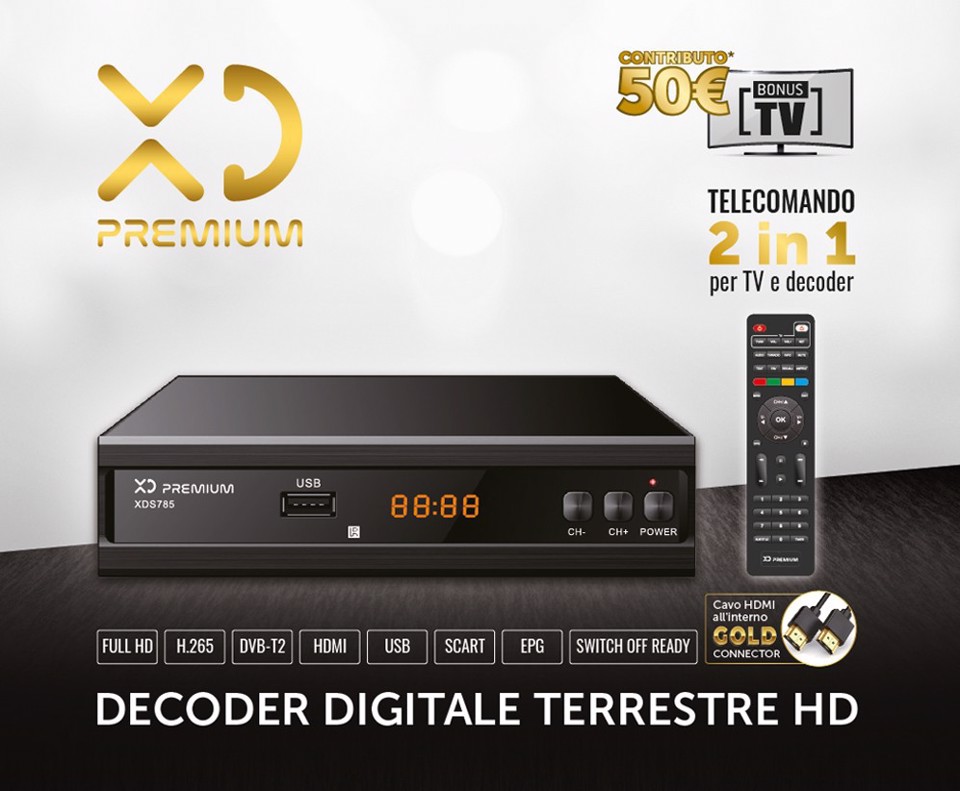 XD Enjoy XDS785 set-top box TV Terrestre Full HD Nero