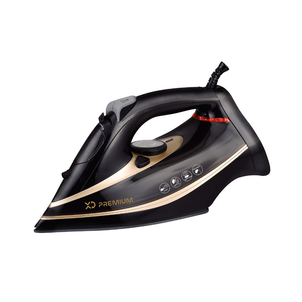 XD Enjoy XDSEA501 ferro da stiro Ferro da stiro a secco e a vapore Piastra in Ceramica 2200 W Nero, Oro