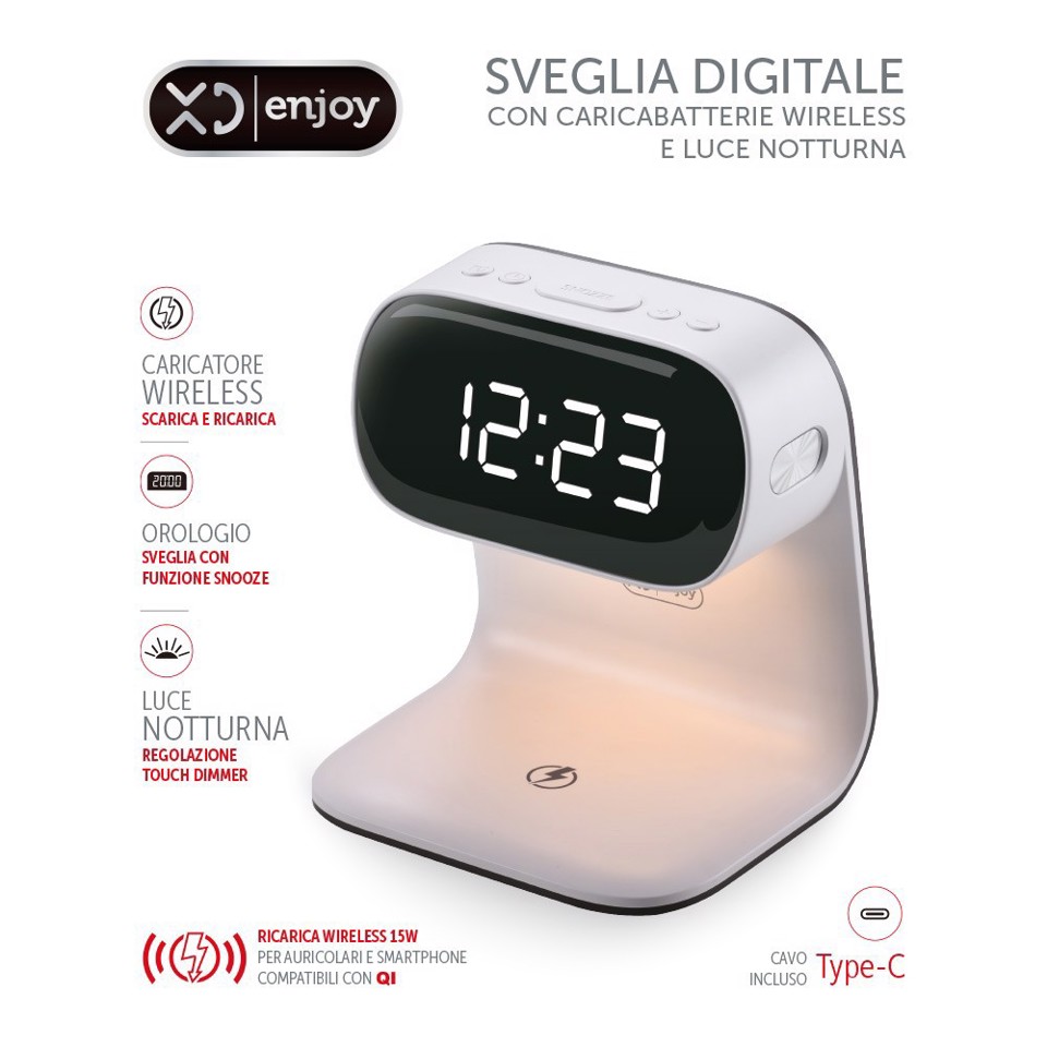 XD Enjoy XDSFE40WHT sveglia Sveglia digitale Bianco