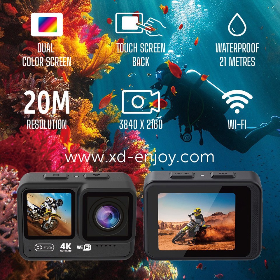 XD Enjoy XDSPRAC11B fotocamera per sport d'azione 20 MP 4K Ultra HD Wi-Fi 114 g