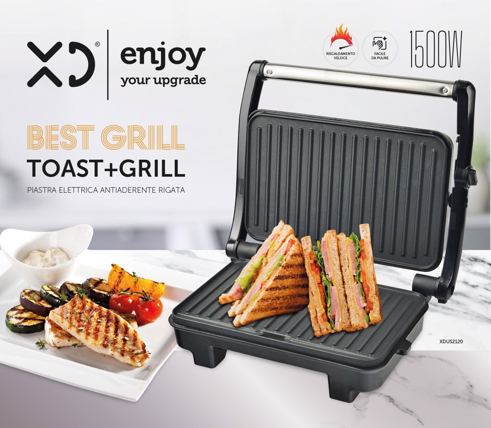 XD Enjoy XDUS2120 tostiera 1500 W Nero, Argento