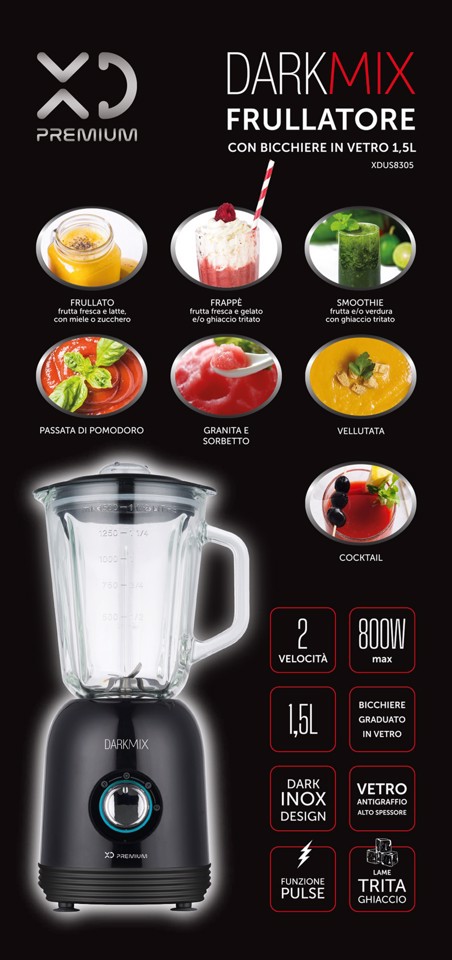 XD Enjoy XDUS8305 frullatore 1,5 L Frullatore da tavolo 800 W Nero