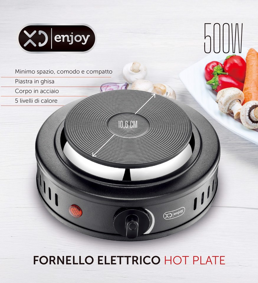XD Enjoy XDWL3015 piano cottura Nero Superficie piana Piastra sigillata 1 Fornello(i)