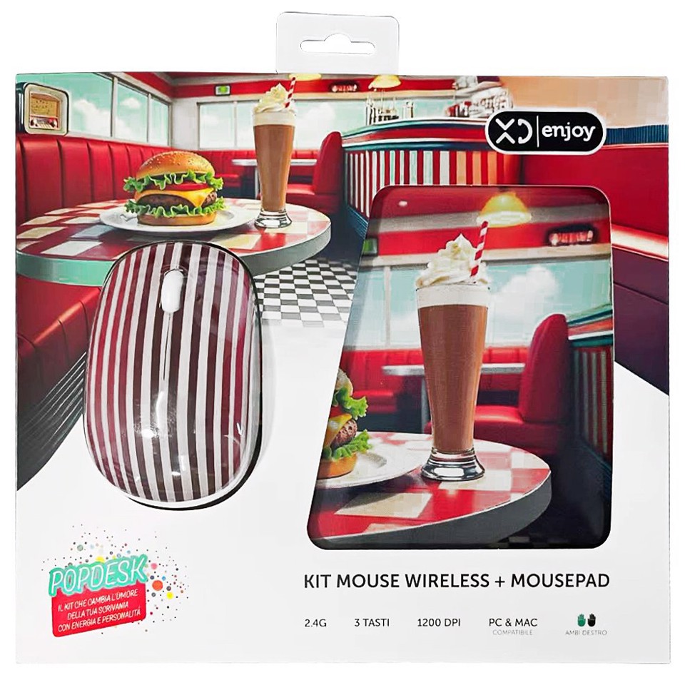 XD Enjoy XDYM0033 mouse Universale Ambidestro USB tipo A 1200 DPI