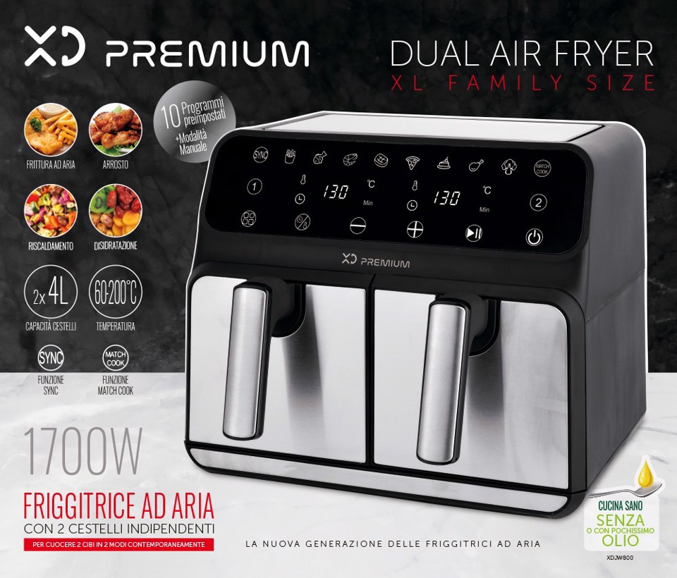 XD Premium Friggitrice Ad Aria Dual Zone