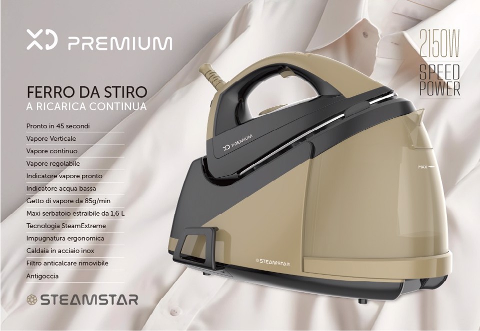 XD Premium Ferro da stiro a ricarica continua 2150W -