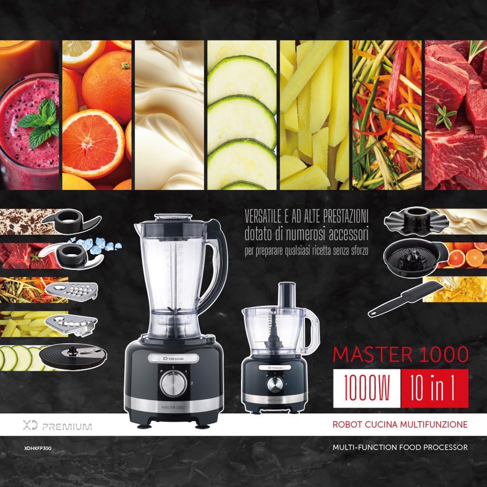 XD Premium Robot Cucina Multifunzione 3L 1000W