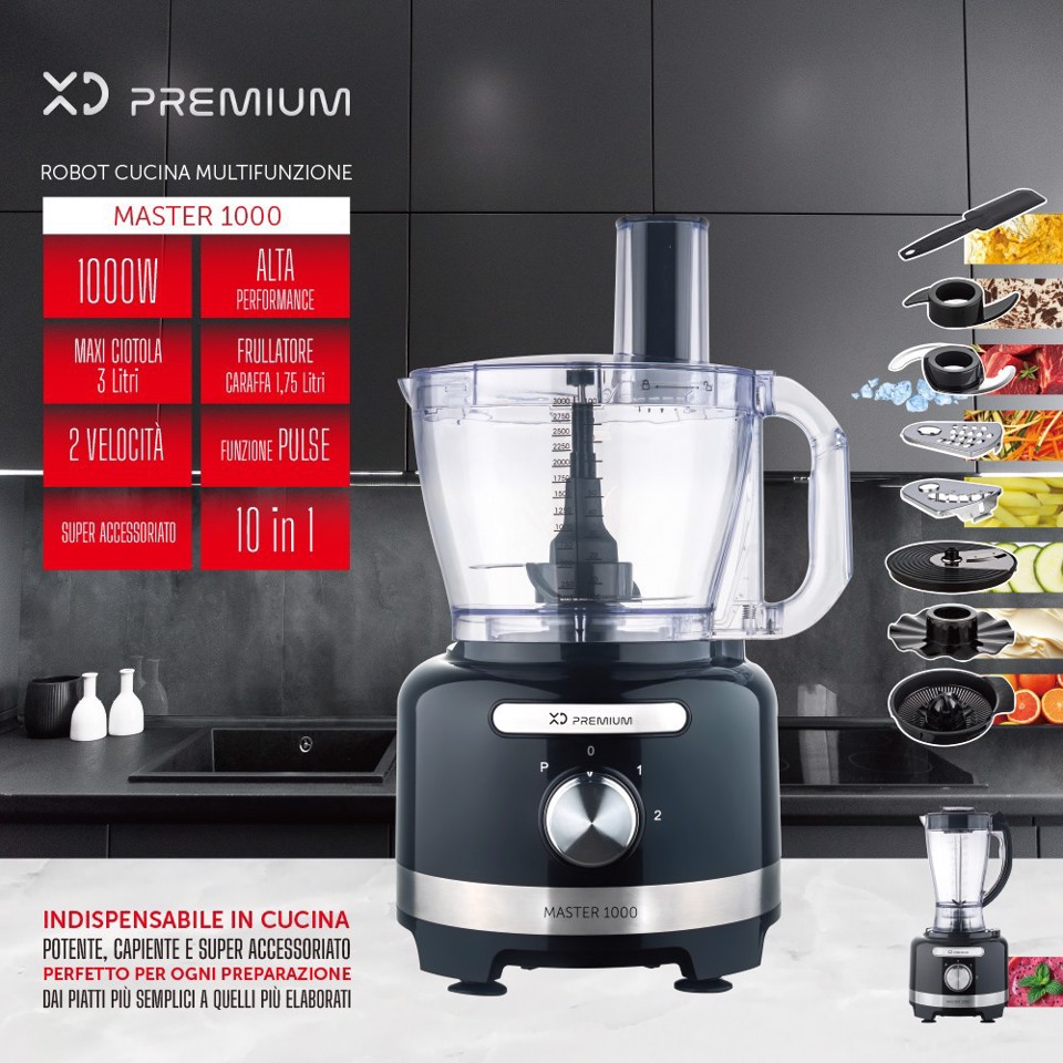XD Premium Robot Cucina Multifunzione 3L 1000W
