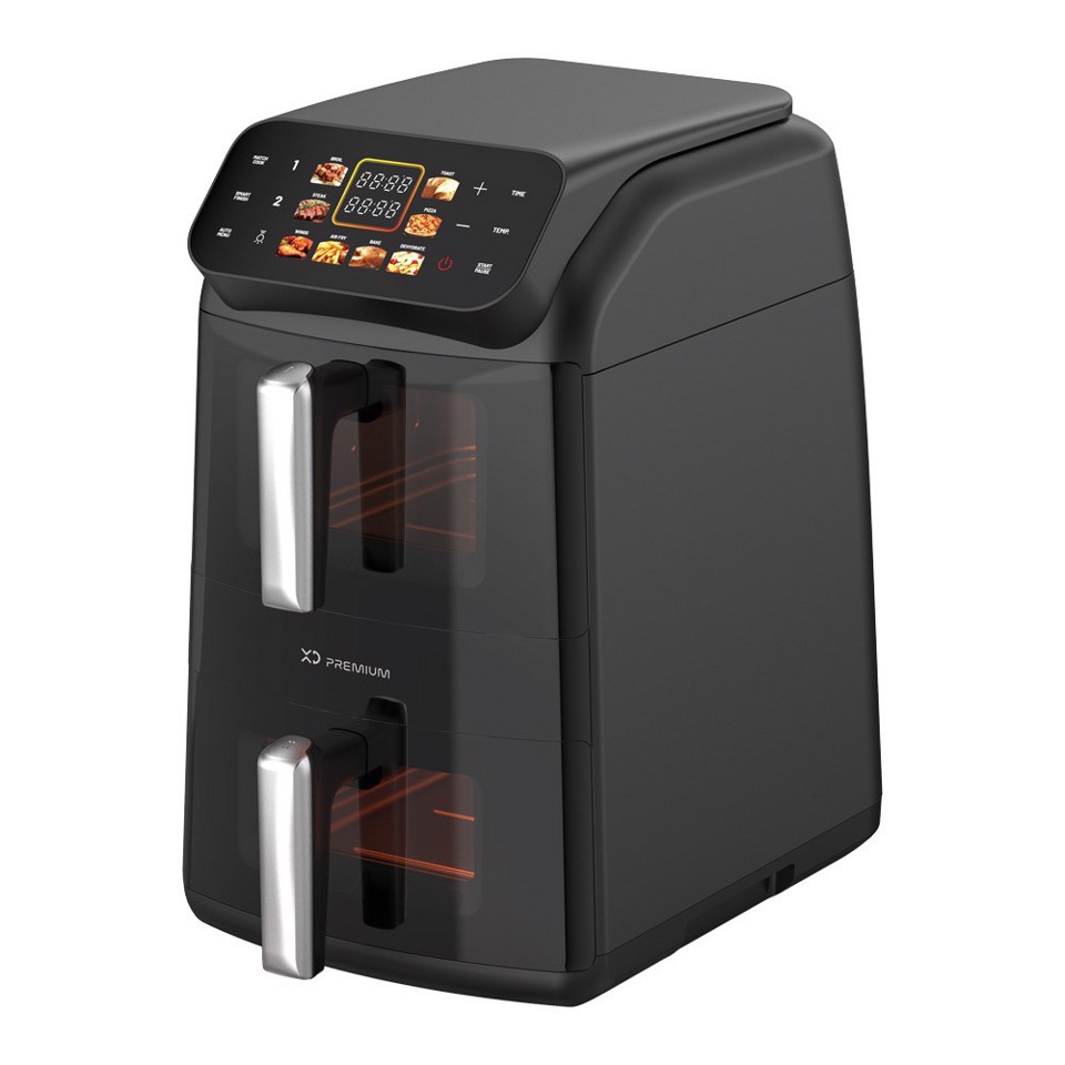 XD Premium XDBOW1100WD friggitrice Doppia 11 L Indipendente 2500 W Friggitrice ad aria calda Nero, Argento