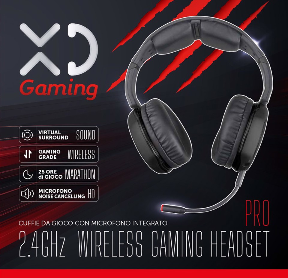 XD Enjoy XDART2411 cuffia e auricolare Cuffie Con cavo e senza cavo A Padiglione Giocare Nero, Rosso