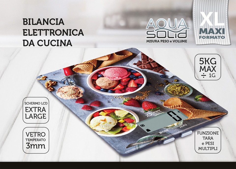 XD Enjoy XDCAM9336K bilancia da cucina Multicolore Superficie piana Rettangolo Bilancia da cucina elettronica