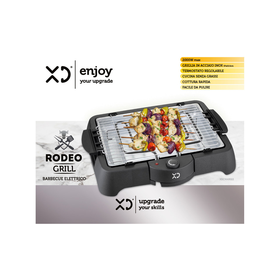 XD Enjoy XDCHA8022 barbecue per l'aperto e bistecchiera Da tavolo Elettrico Argento 2000 W