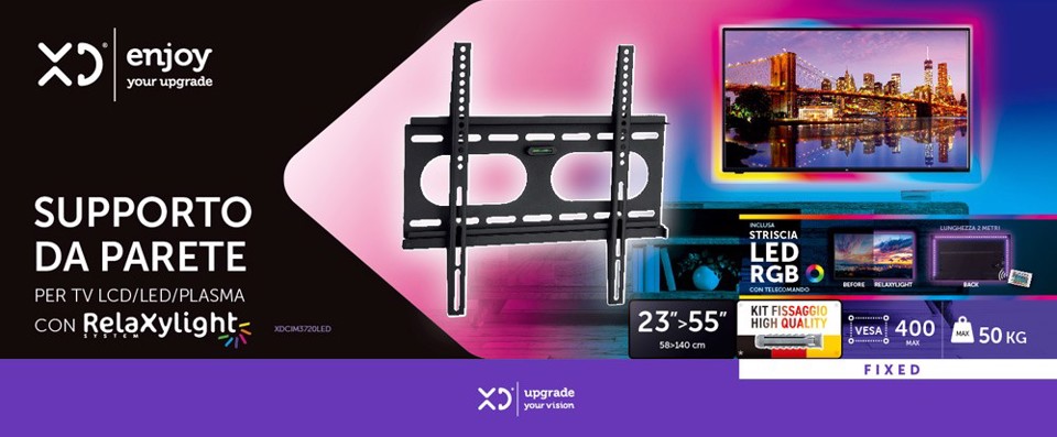 XD Enjoy XDCIM3720LED Supporto TV a parete 139,7 cm (55") Nero