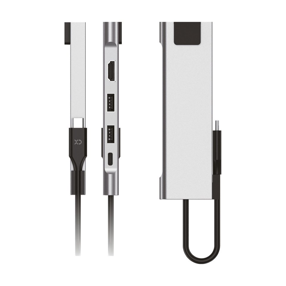 XD Enjoy XDGH44 hub di interfaccia USB 3.2 Gen 1 (3.1 Gen 1) Type-C 5000 Mbit/s Argento