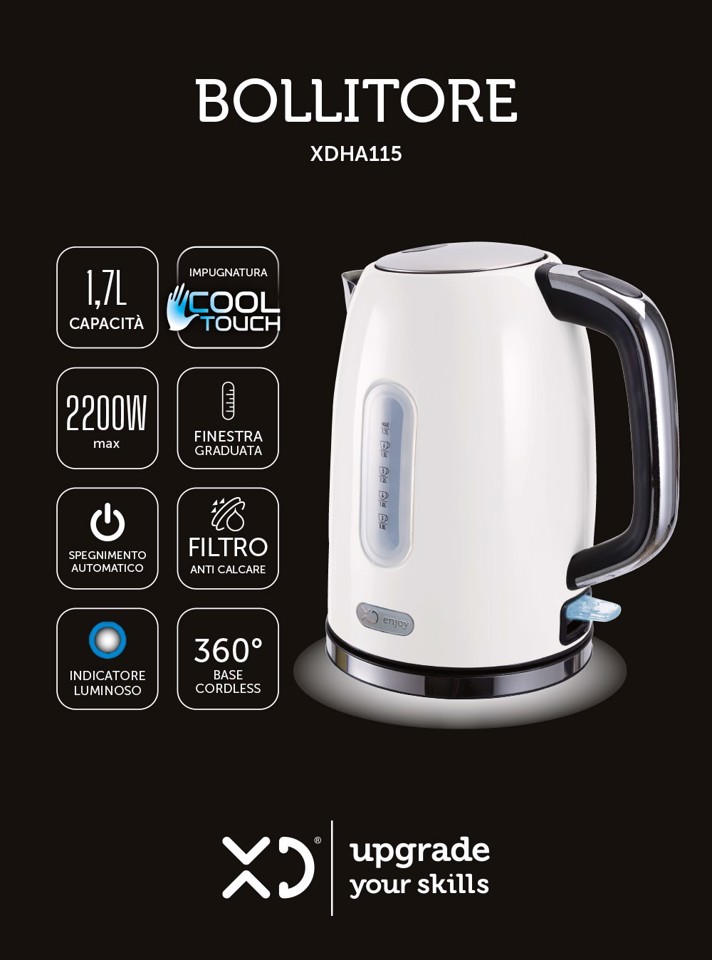 XD Enjoy XDHA115 bollitore elettrico 1,7 L 2200 W Bianco