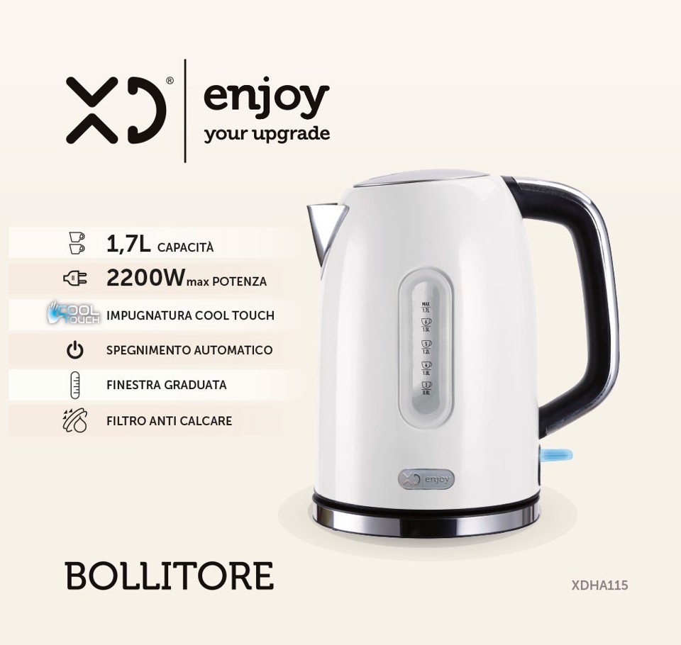 XD Enjoy XDHA115 bollitore elettrico 1,7 L 2200 W Bianco