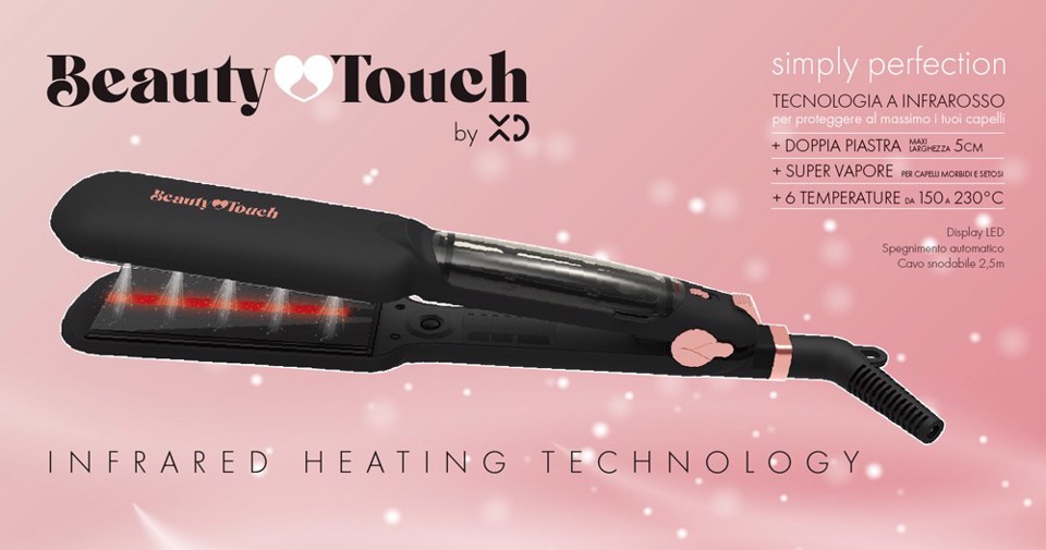 XD Enjoy XDKR090 Piastra per capelli Vapore Nero, Rosa 185 W 2,5 m STEAM POWER TECNOLOGIA A INFRAROSSO