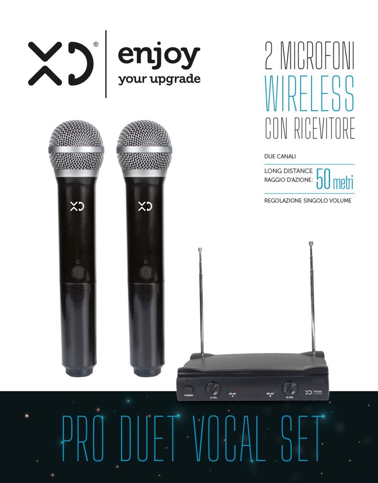 XD Enjoy XDUM666 microfono Nero Microfono per palco/spettacolo