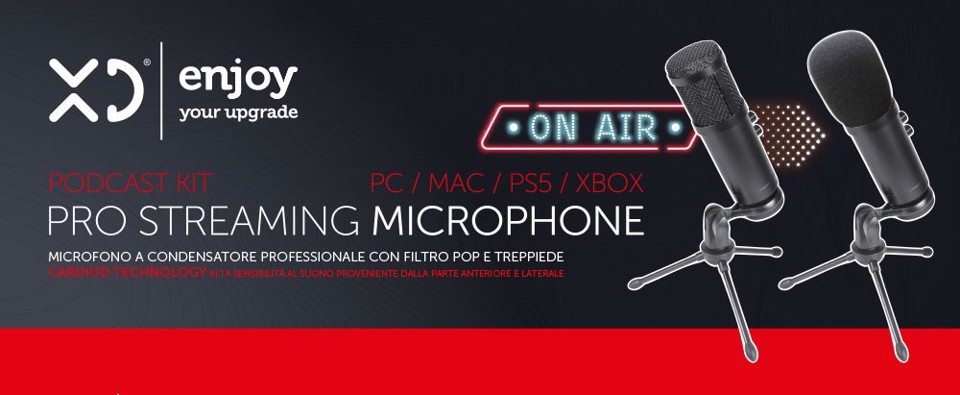 XD Enjoy XDUM858 microfono Nero Microfono da tavolo